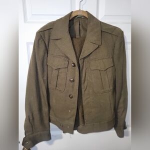 Men's WWII 1940s US Army Ike Field Jacket (36 REG) & Wool Pants (30W X 29L)